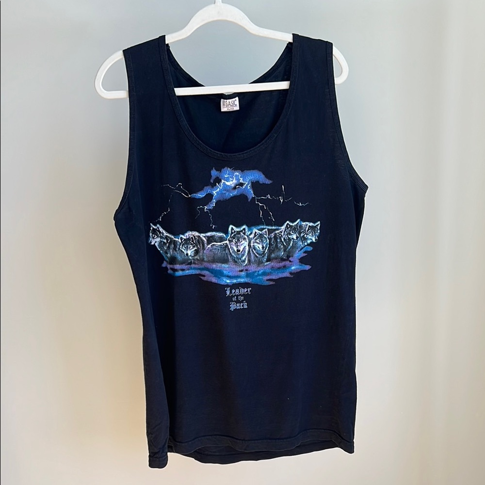 Black Wolf Graphic Tank Top